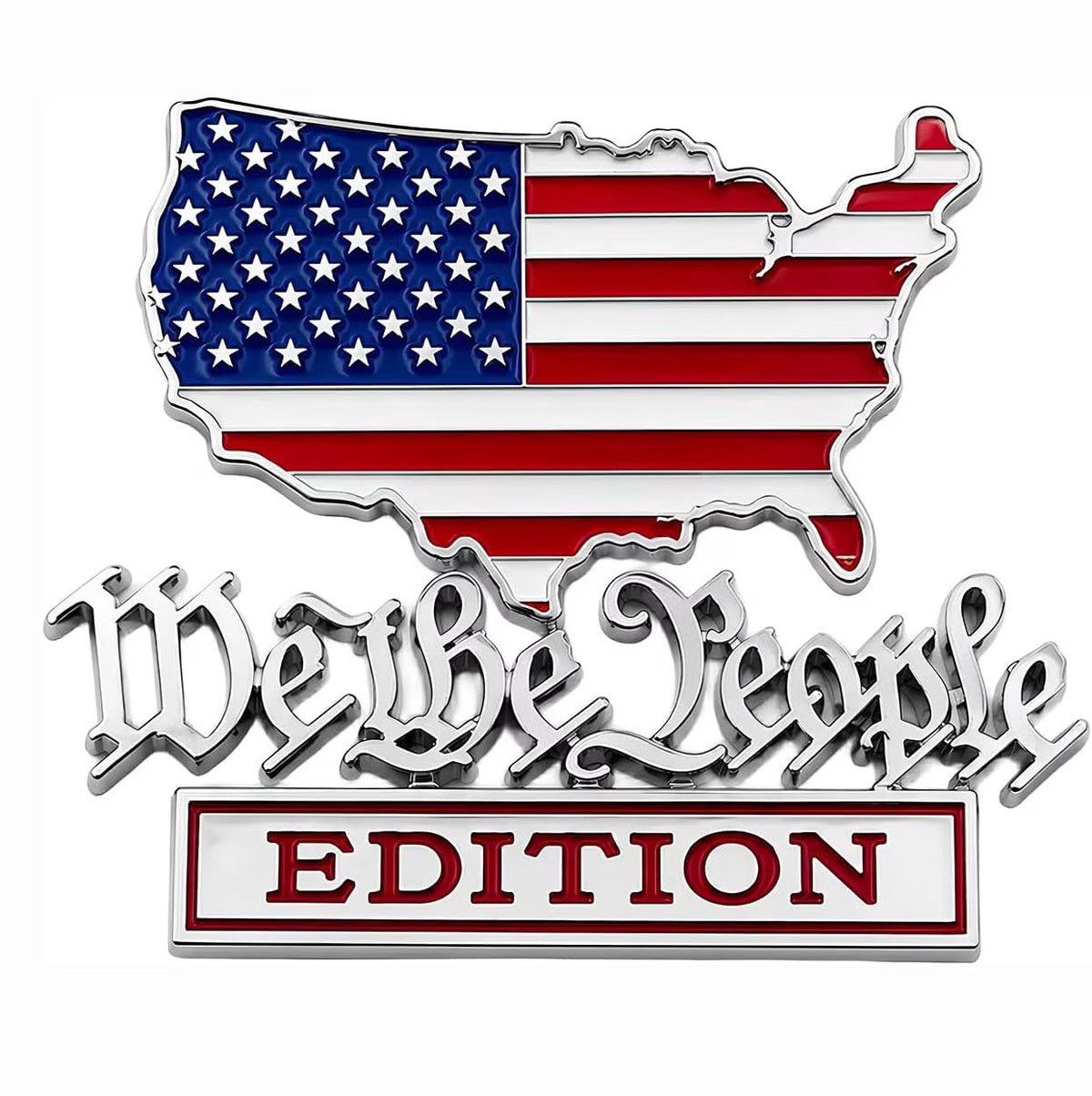 We The People USA Map Car Emblem