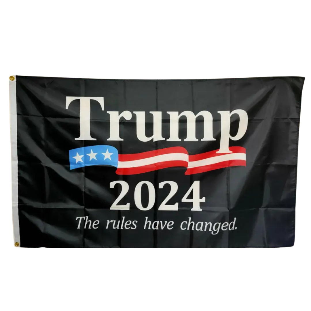 "Trump 2024 - The Rules Have Changed" Dark MAGA Flag