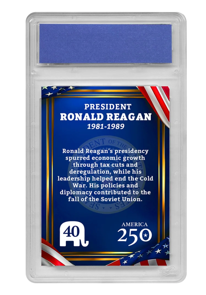 40th President Ronald Reagan | Republican Presidents Trading Card Collection | Graded Gem Mint