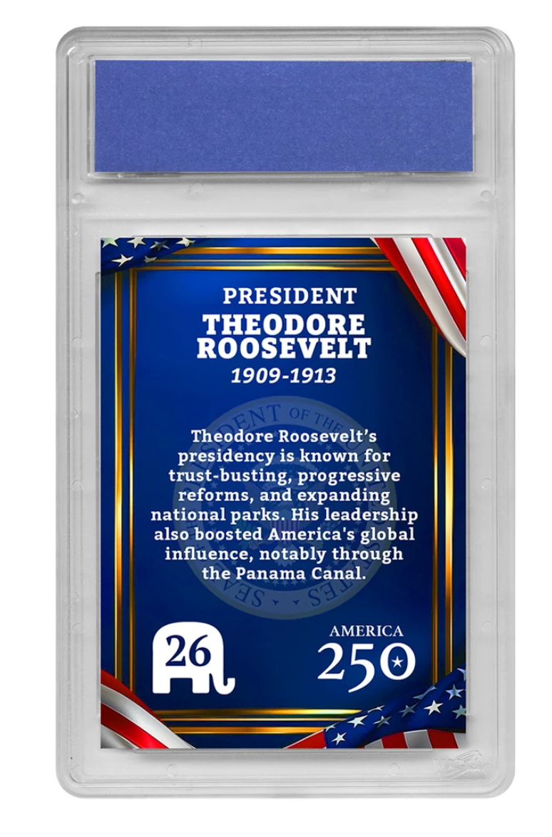 26th President Theodore Roosevelt | Republican Presidents Trading Card Collection | Graded Gem Mint 10