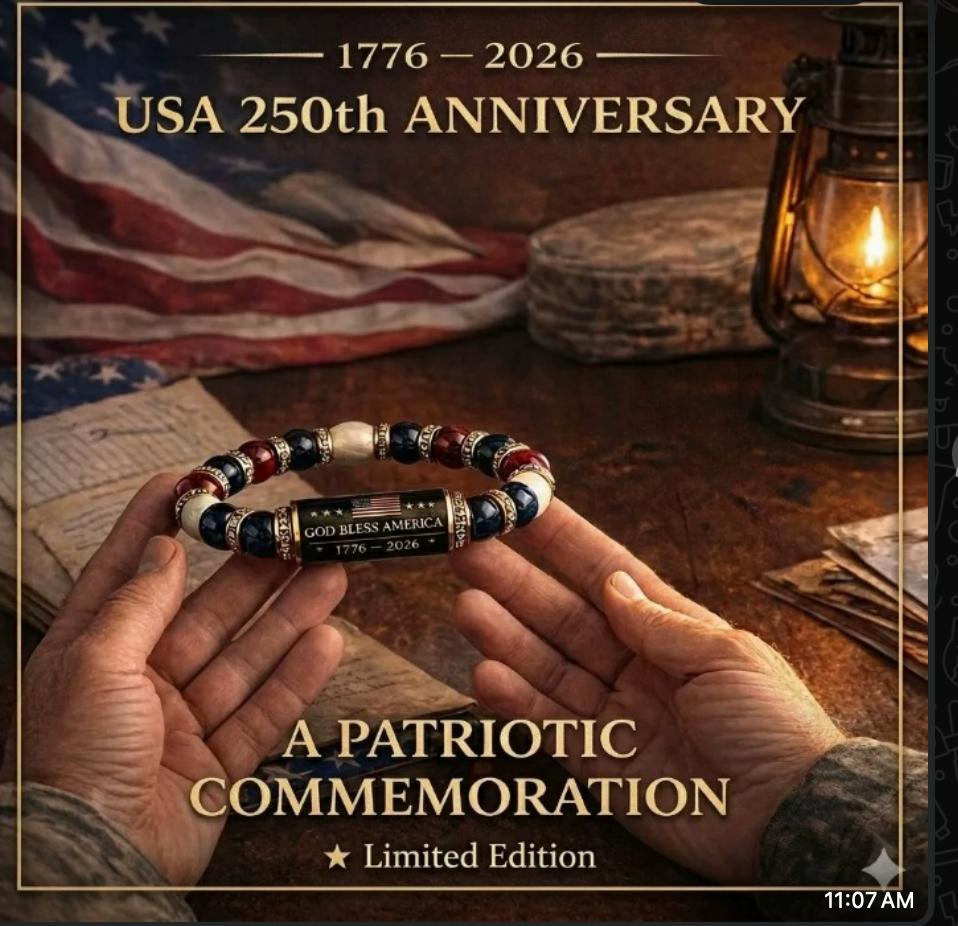 God Bless America 1776–2026 Patriotic Beaded Bracelet