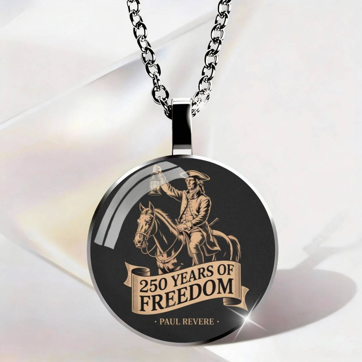 Paul Revere 250 Years of Freedom Pendant Necklace