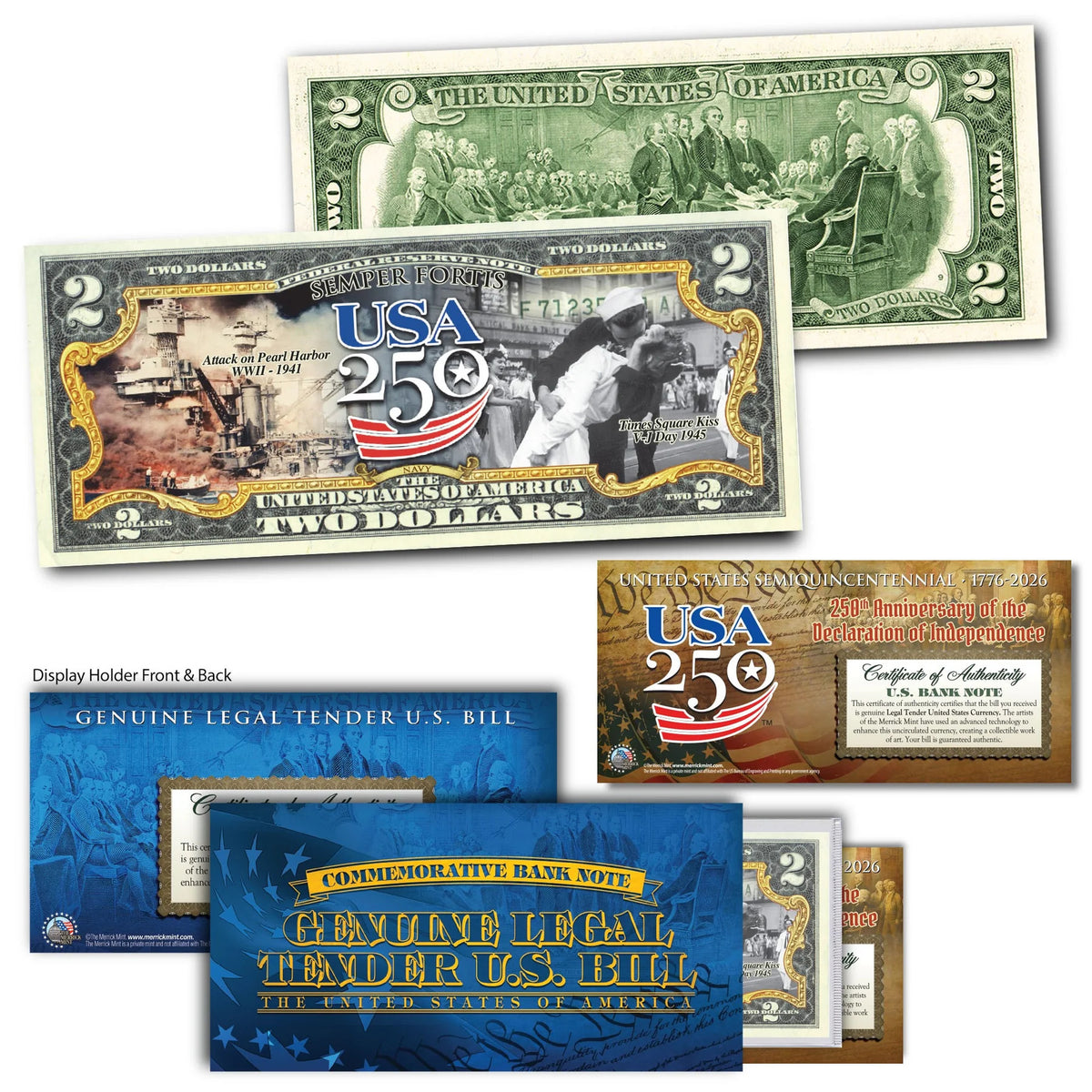 U.S. Navy "Semper Fortis" $2 Bill - Genuine Legal Tender
