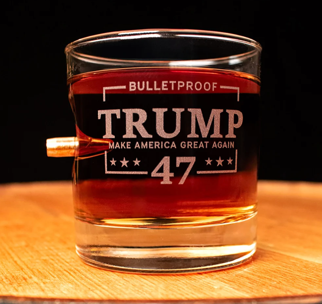 Bulletproof Trump 47 Whiskey Glass