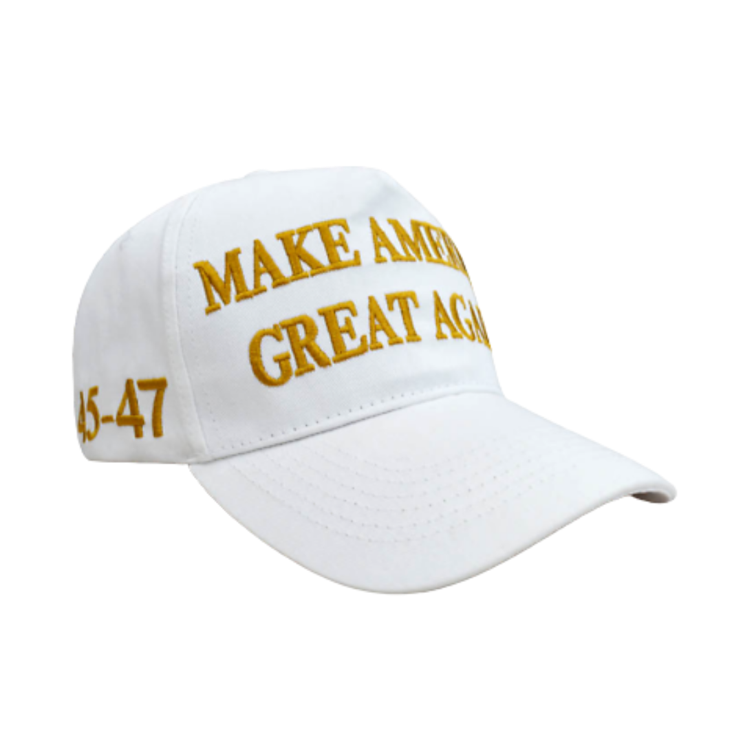 White & Gold MAGA Hat