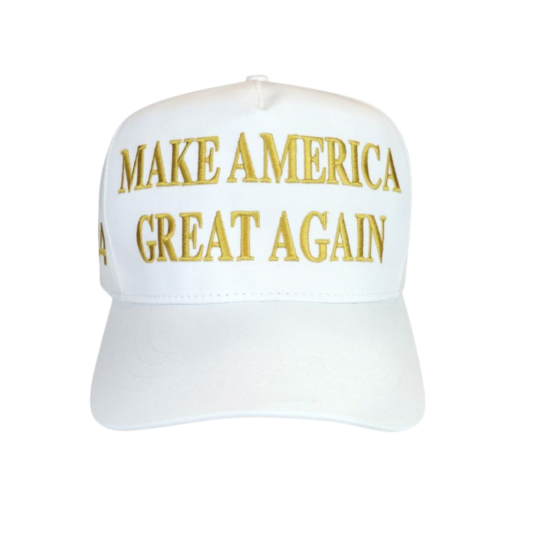 White & Gold MAGA Hat