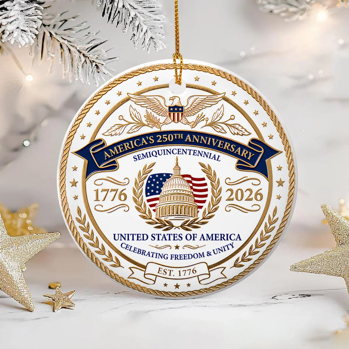 USA 250th Anniversary Commemorative Ornament